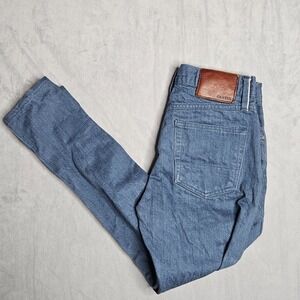 Gustin Jeans Mens 30 (Fits 29x26) Slim Blue Raw Selvedge Denim Button Fly Casual